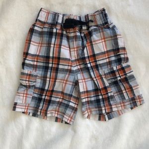 Gymboree cotton plaid cargo shorts size 18-24m